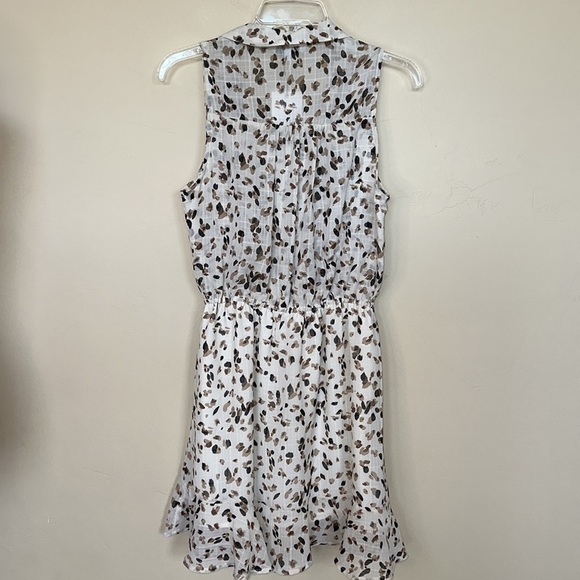 NWT Dress by FATE Cream tan brown black sleeveless ruffle hem Sz S - Picture 10 of 11